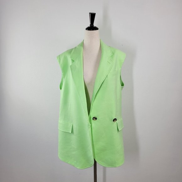 FREE PEOPLE / WTF oversize bright young things vest blazer Sz S NEW - Picture 5 of 10
